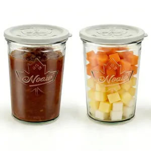 Wide Mouth Glass Storage Jars – Leak-Proof Meal Prep Containers for Sourdough Starter, Sugar, Juice, Yogurt and Kitchen Organization,Summervibes