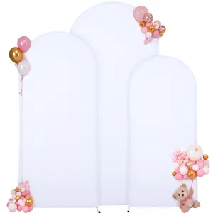 GARVEE Set of 3 Wedding Arch Covers, 10.6 cm + 1.6 cm + 7.2 m, Double-sided Spandex, Arch Set, Zippered Backdrop Cover, Party, Ceremony, Banquet Decoration, Color