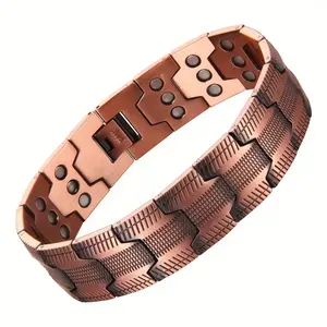 Adjustable Copper Bracelet with Triple Row Neodymium Magnets for Daily Wear and Pain Relief Hip Hop Style Geometric Pattern Magnetic Necklace Moissanite Ring Stainless Steel Beaded Heart Jewelry Vintage faith based thrifted high quality fashion jewelry