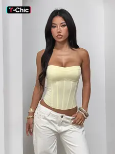 Crop Top Strapless Waist Cincher Upper Body Garment, Stylish Compression Wear Shapewear for Enhanced Comfort & Shape, Perfect for Daily Use & Special Occasions