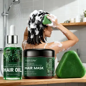 Side Cypress Osmanthus Hair Care Set, Natural Haircare Product, Gentle Herbal Plant-Based Conditioning, Deep Moisture Locking, Moisturizing, Hydrating, Nourishing Hair Treatment Oil Repair, Strong Roots, Smooth Hair, Shampoo, Hair Mask