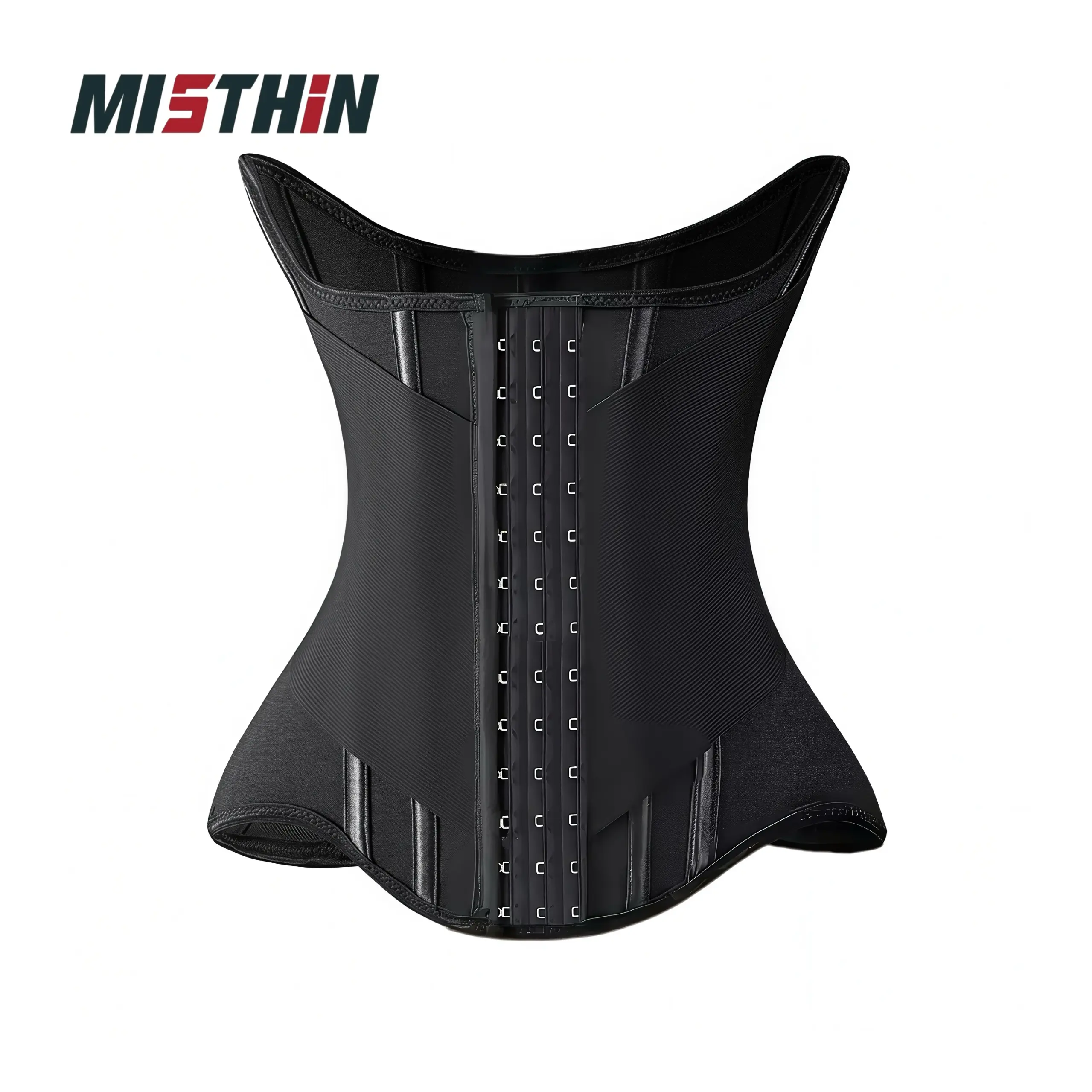 MISTHIN Activewear Waist Trainer for Women, Minimalist Mesh Corset with Adjustable Double Wrap for Firm Tummy Control and Body Sculpting