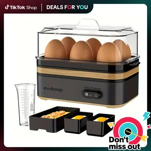 【Deals For You Days】EVOLOOP Rapid Egg Cooker 6 Egg Capacity BPA free Electric Egg Cooker for Hard Boiled Eggs, Poached Eggs, Scrambled Eggs, or Omelets，Easy and Convenient Way to Prepare Delicious Eggs ,outdoor gear Kitchen Appliances