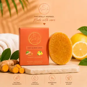 FACE AND BODY SOAP WITH TURMERIC, LEMON AND KOJIC ACID
