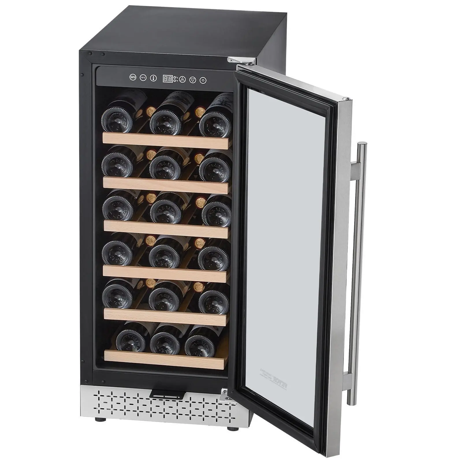 【Summerfinds】VEVOR Wine Cooler - 28-Bottle Mini Beverage Refrigerator with Glass Door, Digital Temp Control, Energy Saver for 750 ml Bottles, Restaurants, Bars, Silent