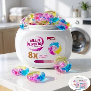 3RD GEN FORMULA! 4-IN-1 LAUNDRY DETERGENT PODS | 10g Heavy-Duty Concentrated Capsules, 8X Cleaning Power, 70% Active Ingredients, Replaces Perfume, Odor Eliminator, Powerful Stain Removal, Fabric Softener | Perfect for Family & Travel 🧺