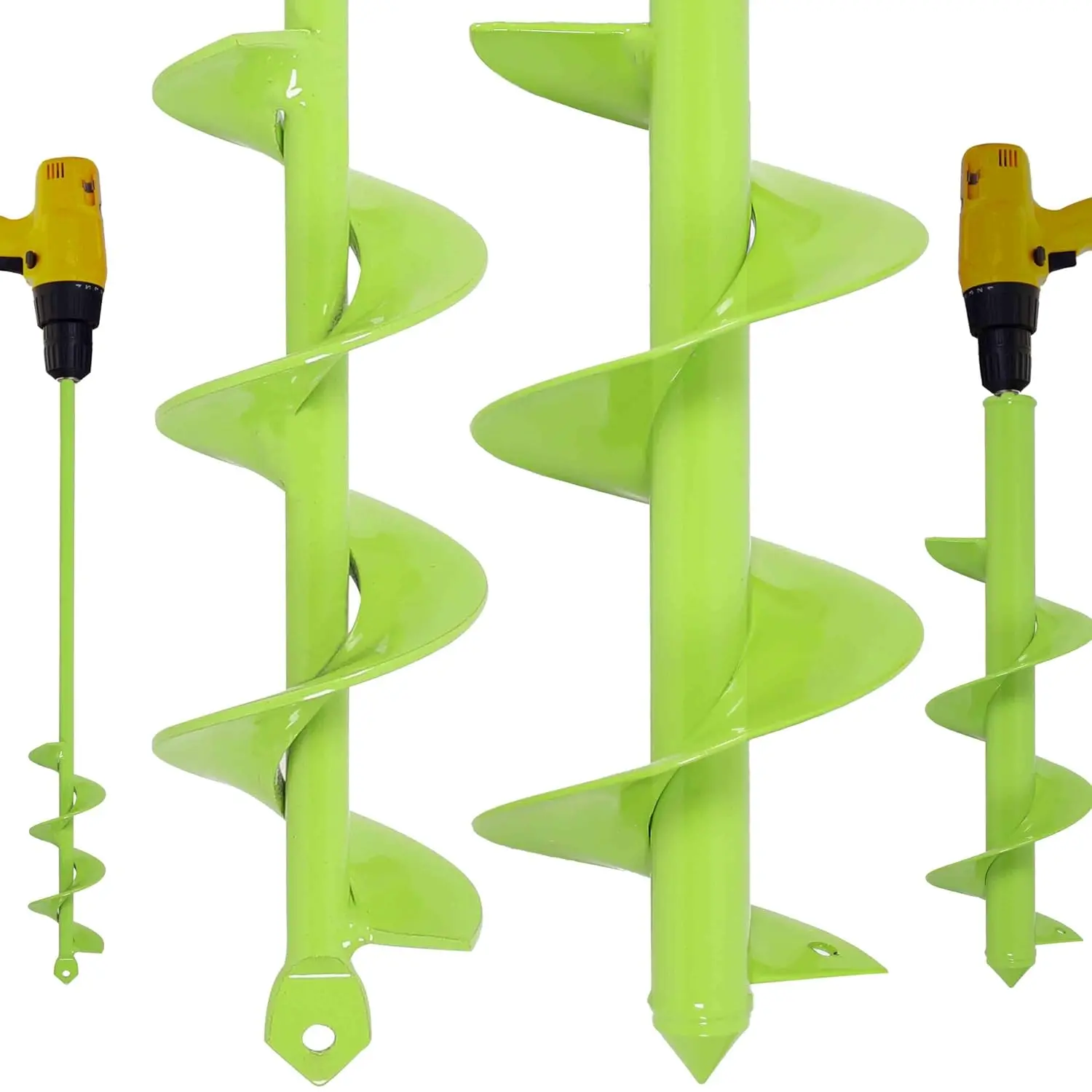 2 Pack Garden Auger Drill Bit for Planting,3.5"x16" & 1.6"x16.5" Rapid Planter Bulb&Bedding  Auger,Earth Drill for 3/8" Hex Drive,Fence ,Umbrella Hole Digger