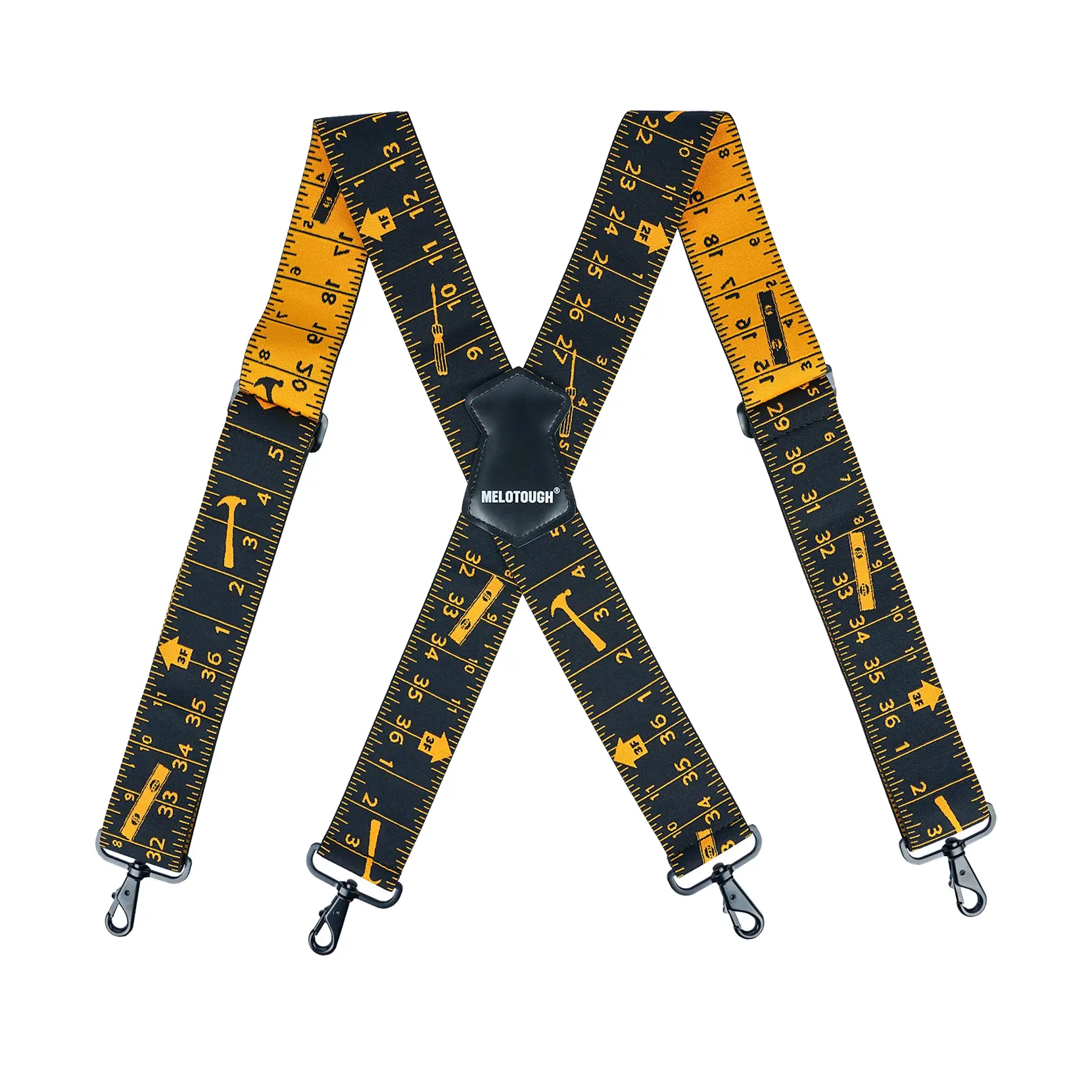 MELOTOUGH Men's Suspender 2 Inch Wide Suspenders Full Elastic X Back Suspender with Snap Hooks men  belt