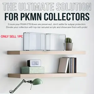 Acrylic Stackable Display Box for Elite Trainer ETB, Acrylic Doll Box Magnetic Dustproof with Cover Stackable Display for Trading Cards, Collectibles and Sports Memorabilia, Modified, Correct Size, Modified Packaging