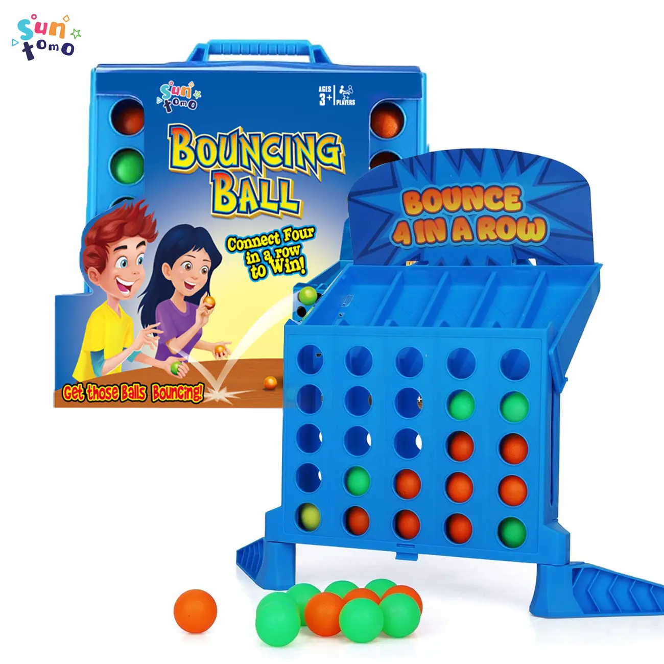 Bounce Balls Shots Game, Connect Four Jumping Ball Game, 4 In a Row Ball Bounce Game, Bounce Ball Game Family Party Games, Funny Ball Tabletop Game Toys for Adults and Kids