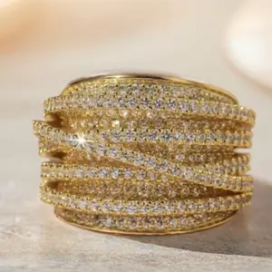 Trendy Hip-Hop Style Cube Zirconium Square Men's and Women's Ring - Designer Edition - High-Quality Everyday Casual Neutral Style - Valentine's Day Gift