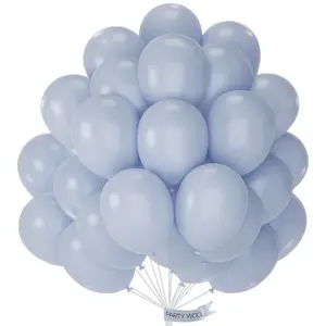 PartyWoo Dusty Blue Balloons 50pcs 12 Inch Slate Blue Boho Neutral Latex Helium Balloons for Baby Shower Wedding Graduation Anniversary Retirement Cat Tornado Birthday Party Decorations Blue-F51