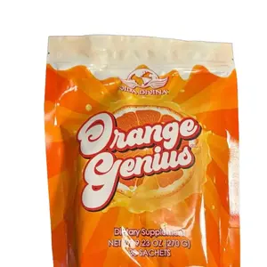 Orange Genius Juice Beverage - 30 Servings of Natural Ingredients for Energy and Concentration - Ideal for Healthy Living - Vitamin, Fruit Dietary Supplement - 9.23 oz - 30 Sachets