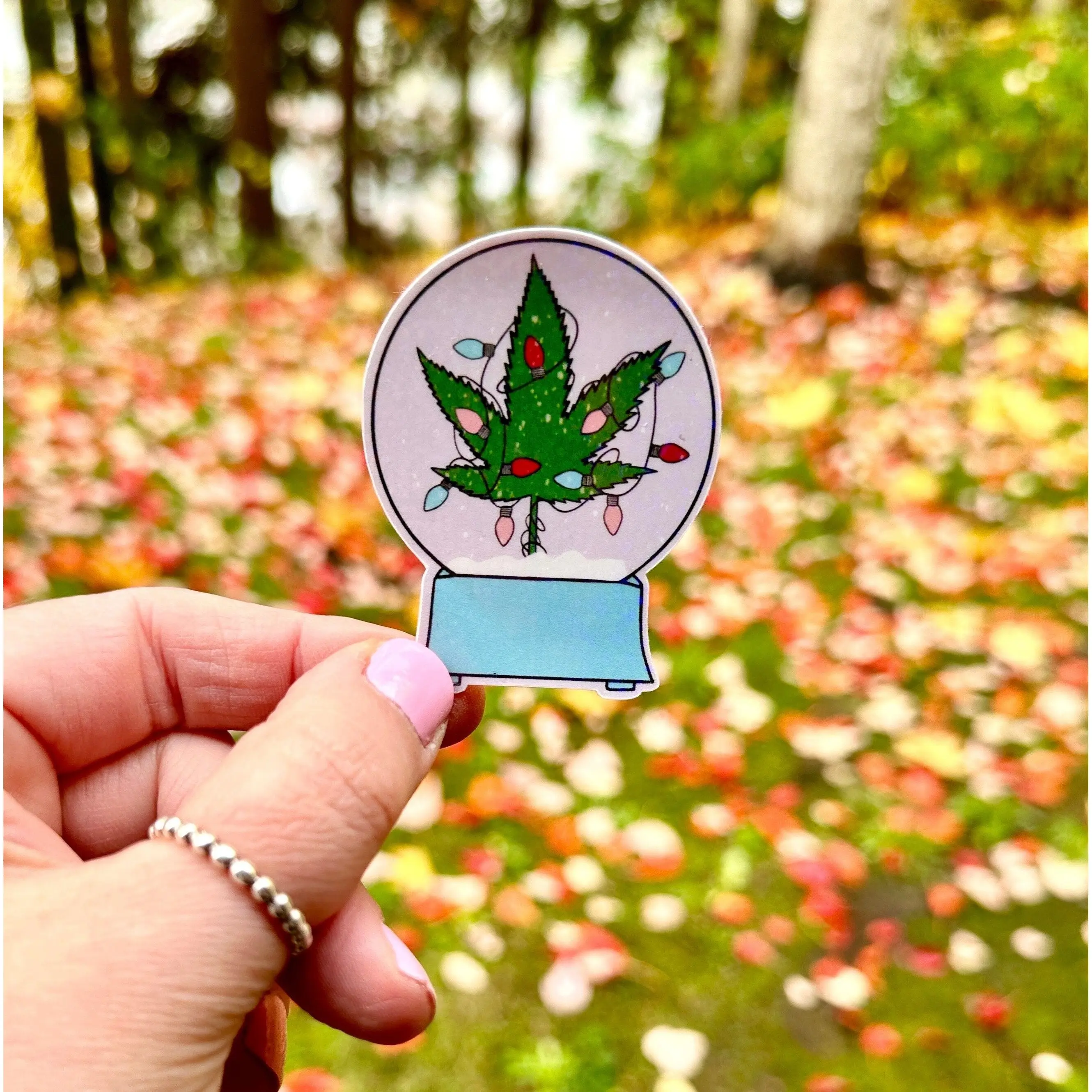 Stoner Snow Globe Sticker Holographic
