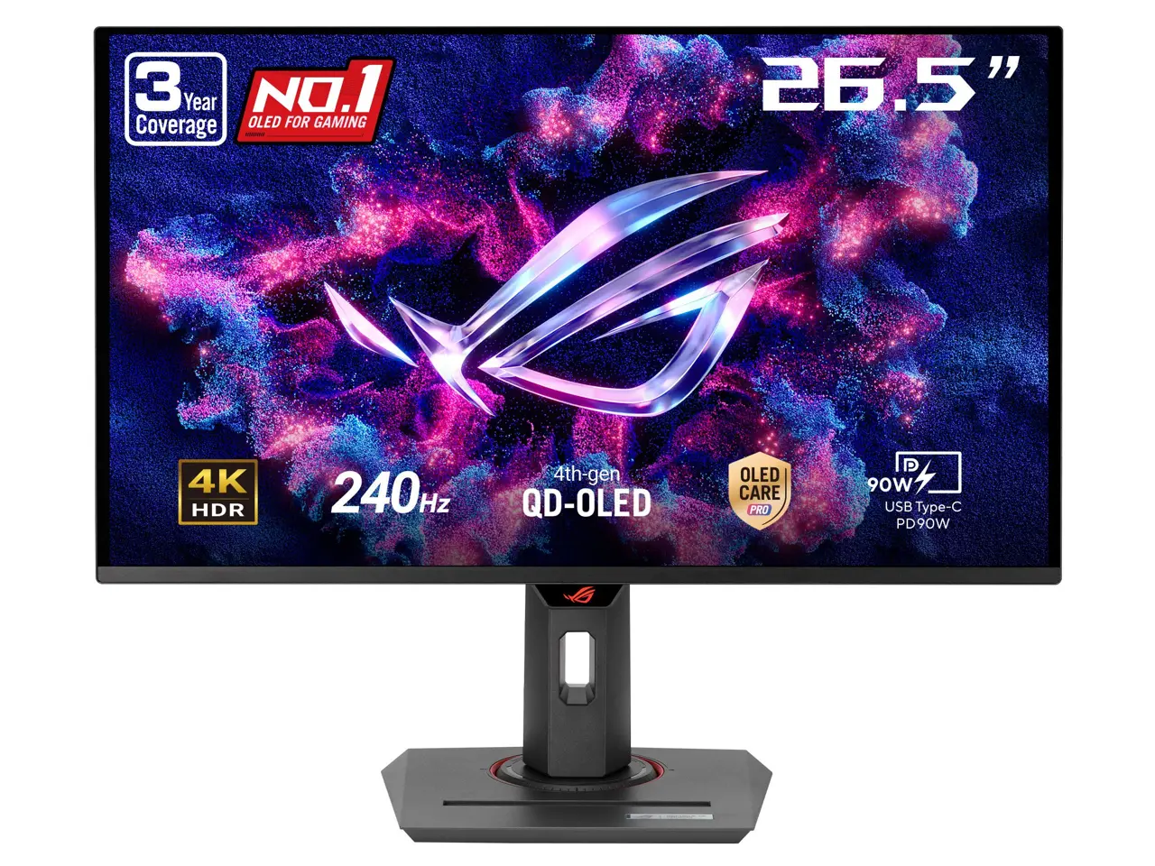 ASUS ROG Strix 27" UHD 4K 240Hz FreeSync Premium Pro & G-Sync compatible 0.03ms HDR400 Neo Proximity Sensor OLED Gaming Computer Monitor with Height Adjustable, Pivot, Swivel & Tilt stand XG27UCDMG