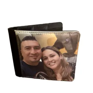 Custom photo wallet mens leather fathers day anniversary bifold durable classic wallets
