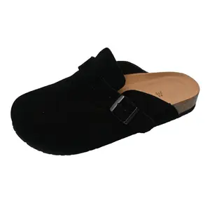    All-Gender Slip-On Clogs: Soft Suede Texture, Comfortable Cork Footbed, Round-Toe Design with Adjustable Buckle Shoe Footwear(Sports & Outdoor)