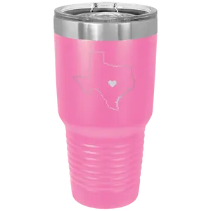 Texas Heart 30 oz Tumbler | Pink