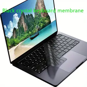 tpu Black Crystal keyboard protector (US version layout) for 13.6-inch and 15-inch M4 M3 M2 chips of the 2025-2022 model MacBook Air and 16.2-inch M4 M3 M2 M1 Pro/Max accessories of the 2025-2021 model MacBook Pro 14 Keyboard Cover