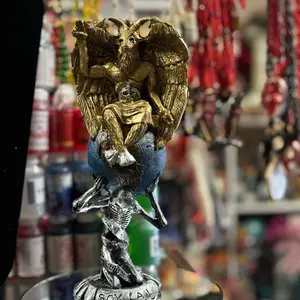 Gold Devil Statue - Intricate Design with Detailed Features and Unique Sculpture