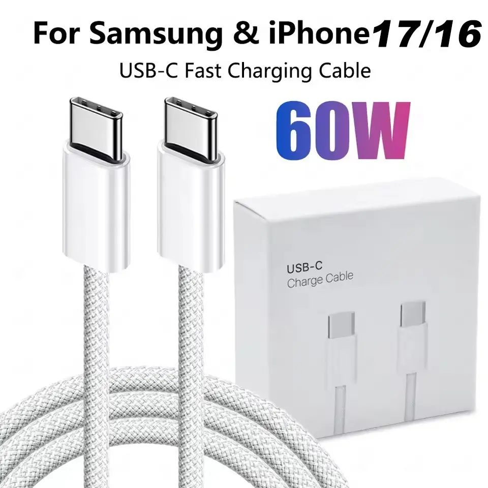 USB C to USB C Cable, Durable, Fast Charging Data Sync Power Cord, Compatibility, Compatible with Apple 15/15 Pro/15 Plus/15 Pro Max, Galaxy A14 5G A54 S25 S24 S23 S22 Ultra, Android Smartphones