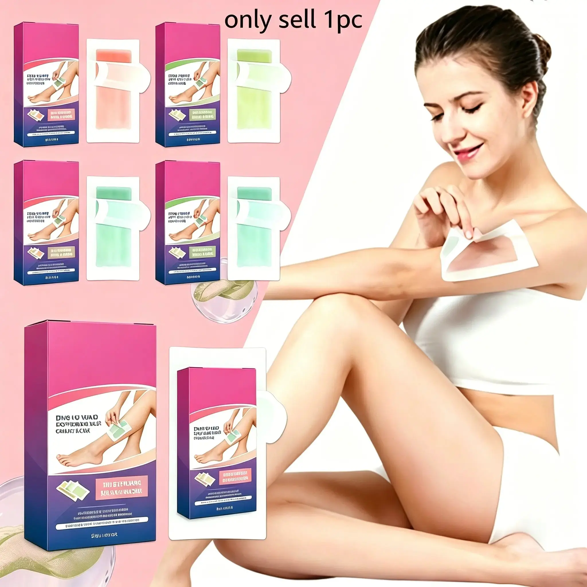30 Pcs Body & Leg Hair Removal Patches, Gentle Plant Essence, Home Depilatory Pads, Cold Waxing Tool, Body Care Wax for Face, Neck, Arms, Legs, Body