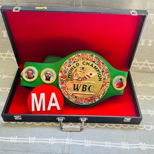 WBC Boxing Championship Belt Premium Collector's Replica 4mm with hard case  and leather bag World Champion Green Design