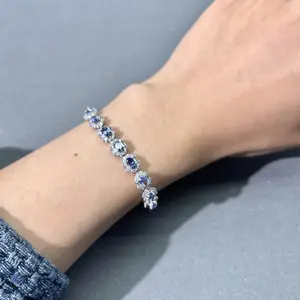 Natural Crystal tanzanite bracelet S925 Valentines Gift , Gift for Wedding/Birthday/Mother'sDay/Christmas