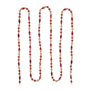Northlight 9' Red and Gold Beaded Christmas Gar land
