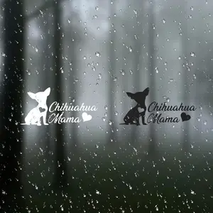 Chihuahua Mom Vinyl Sticker Decal for Car Rear Window Bumper Dog Puppy Fur Baby Mom, Durable Adhesive Material for Doors Windows Laptops Bags Furniture