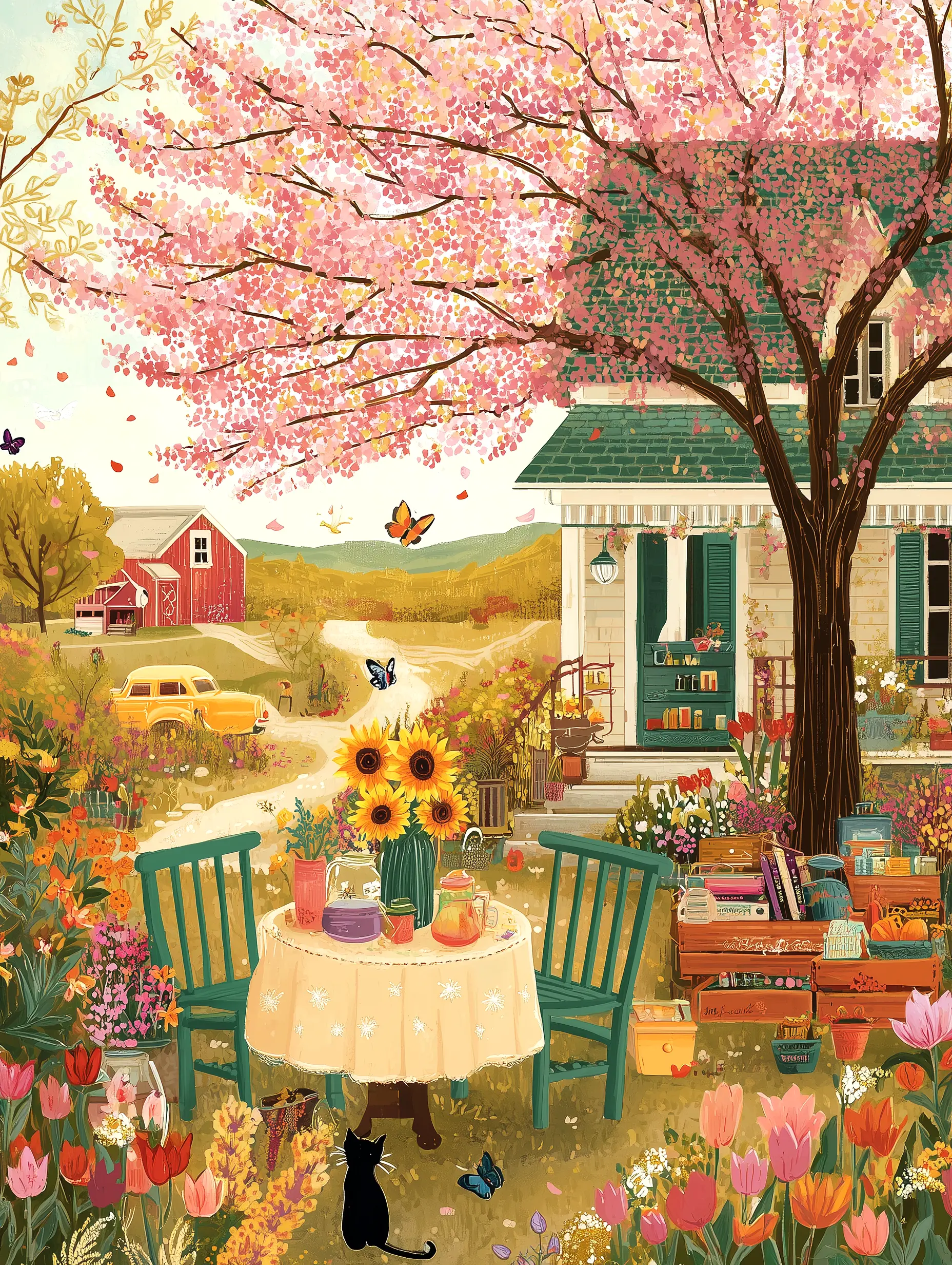 1000 Piece Jigsaw Puzzle for Adults | Premium Thick Cardboard | Challenging & Relaxing Family Game | Beautiful Home Decor & Gift | Rural Cottage Garden | Sunflower Countryside Scenery