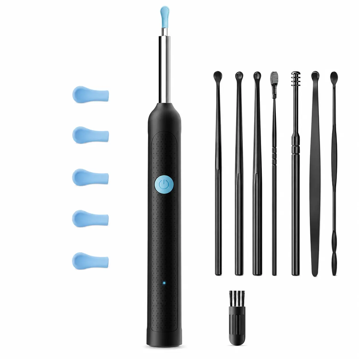 Ear Wax Removal Tool, Earwax Removal Kit with 8 Pcs Ear Set, Ear Cleaning Kit with 6 Ear Pick, Ear Cleaner Otoscope with Light, Ear Camera for iPhone, iPad, Android Phones(Green)