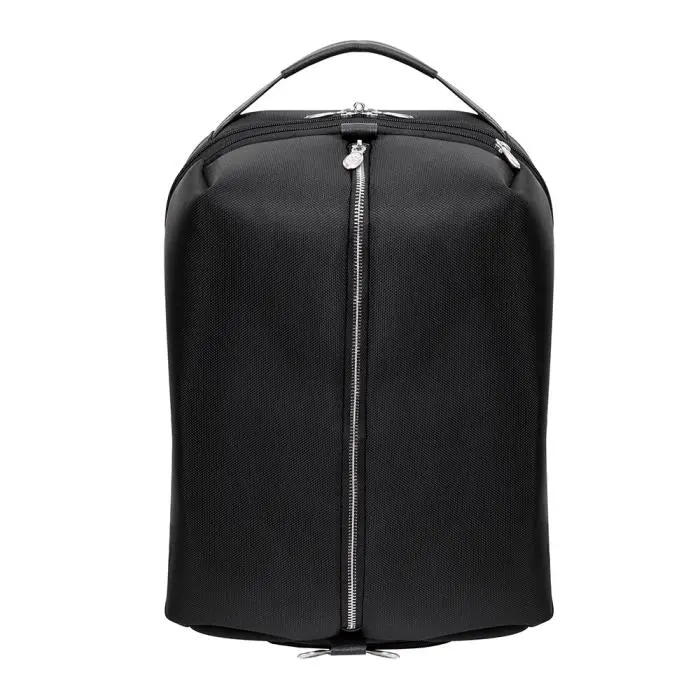 McKlein USA 78885 17 in. U Series South Shore Leather-Ballistic Nylon Mesh Anti-Pickpocket Backpack, Lockable Zip, Adjustable Removable Strap, High-Capacity Carry-All for Laptop & Tablet, Business Travel