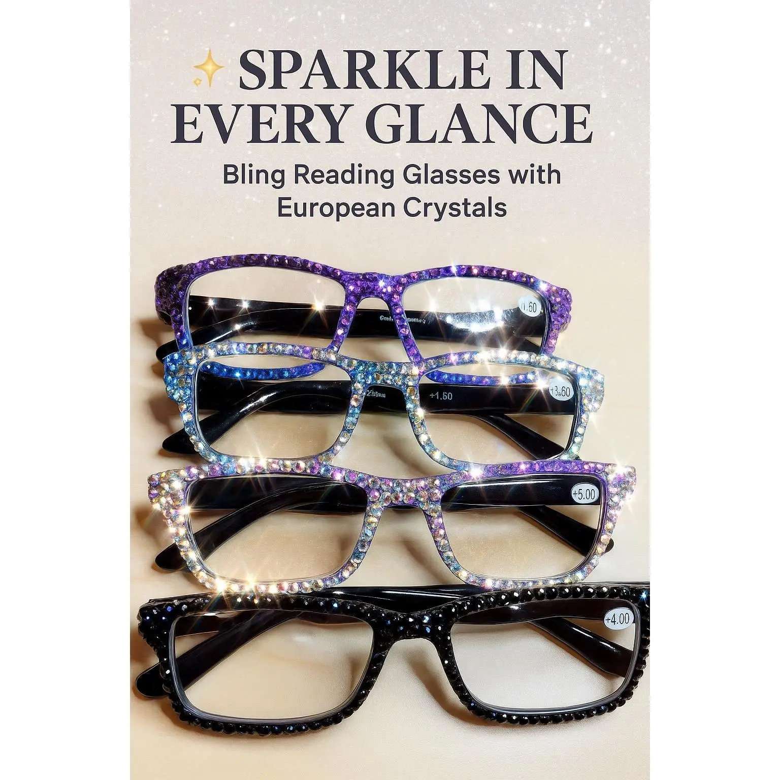 Rhinestone Reading Glasses for Women | Bling Readers | Sparkly Glasses