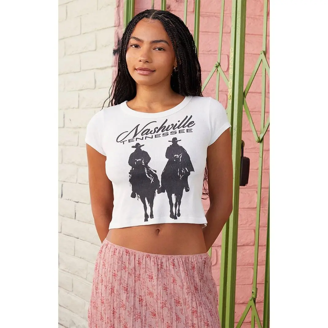 John Galt Women's Ashlyn Nashville Cropped T-Shirt - Multicolor