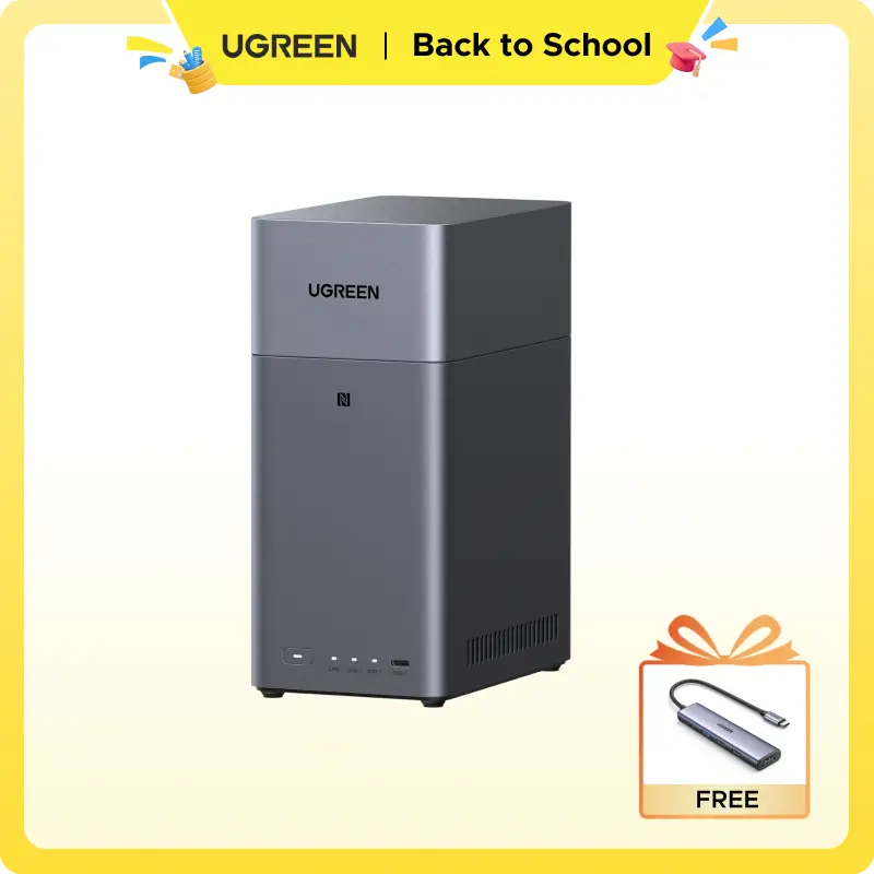UGREEN NAS DH2300 2-Bay Desktop NASync, Support Capacity 64TB (Diskless), Remote Access, AI Photo Album, Beginner Friendly System, 4GB RAM on Board,1GbE, 4K HDMI, Network Attached Storage(Diskless),tiktokshopbacktoschool