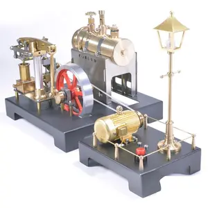 WOWOBONTOY Steam Engine Model Kit That Works, DIY Full Metal Stationary Beam Steam Engine with Horizontal Boiler Kit and Centrifugal Regulator, Physical Science Experiment (84PCS)