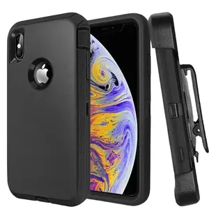 Rugged Defender Case For Apple / iPhone XR / Shockproof Heavyduty Protection case With Belt Clip Phonecase Protector
