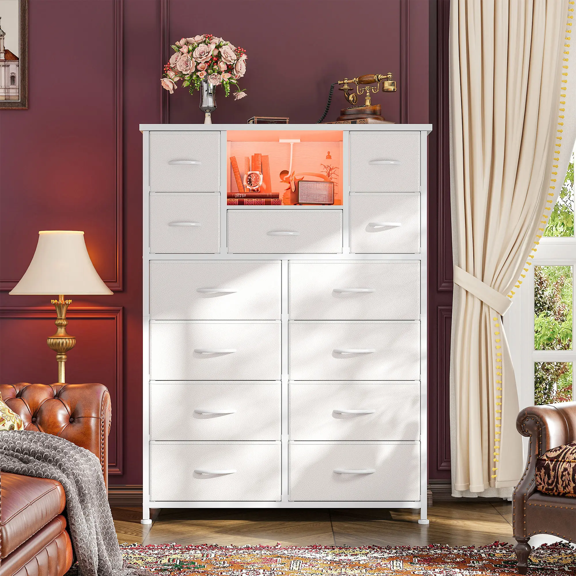 White-13 Drawer