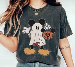 Mouse Ghost Halloween Shirt, Mouse Spooky Season Shirt, Not So Scary Halloween Shirt, Halloween Pumpkin Tee, Womens Halloween Shirt, Spooky Season Shirt, Spooky Vibes, Trendy Halloween Shirt For Men Women Top Womenswear