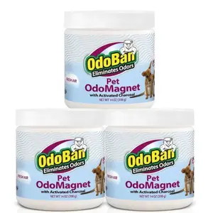 OdoBan OdoMagnet Pet Odor Eliminator with Activated Charcoal, 14 Ounce 3-Pack, Fresh Air Scent