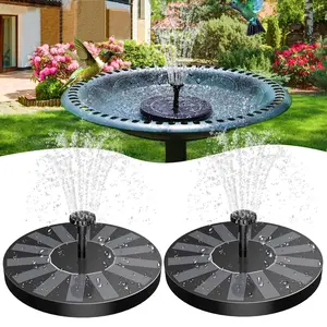 AISITIN Solar Bird Bath Fountain with 6 Nozzles, Solar Fountain Pump for Bird Bath with Brackets, Solar Powered Floating Water Fountain Pump for Bird Bath, Ponds, Garden, Fish Tank and Outdoor (1.5W)