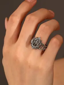Gothic Motif Church Ring with Exaggerated Punk Design, Punk Influence, Unique Cathedral Style Jewelry for Parties and Everyday Wear, All Season Wear, Perfect Gift for Festivals