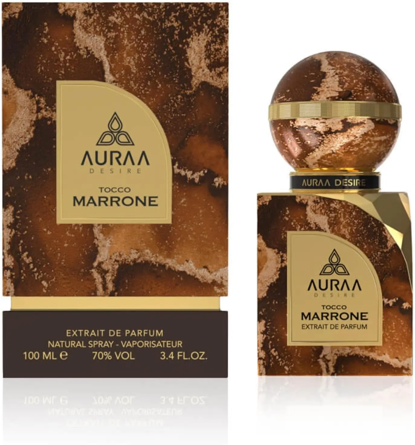 Desire Auraa Tocco Marrone Extrait de Parfum, 100ml (3.4 fl.oz) Natural Spray, 70% Vol Concentrated Fragrance with Floral Fragrances, Deep Floral Perfume & Vanilla Notes, Unisex Beauty & Personal Care Item