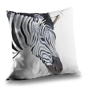 360 Stand 14x14 in. Modern Poly Twill Decorative Cushions - Zebra Stripes Wildlife Vibrant Print, 360-Degree Stand, Home Decor Accent Throw Pillow (Textiles & Soft Furnishings)