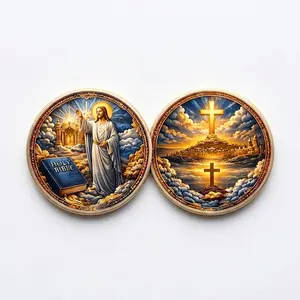 2D or 3D Printed Christian Coin, Double Sided Jesus Token, Holy Bible Challenge Coin, Religious Faith Gift, Spiritual Keepsake Medal