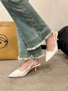 Textured Slingback Pointed Toe Kitten Heels | Elegant Versatile Classic Women Pumps for Work, Date & Daily Wear
