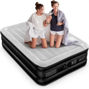 Air Mattress Full with Built in Pump, Upgraded 18'' Blow Up Mattress, Comfortable Inflatable Mattress for Home Guest Colchones Inflables Temporary Air Bed Full Size with Carry Bag 700 lbs Max