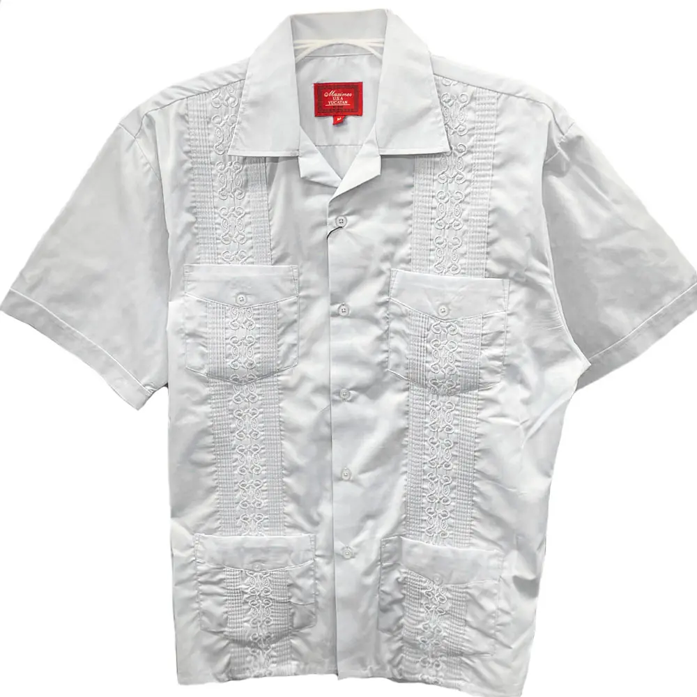 Men's Short Sleeve Cuban Guayabera Shirt Size S-5XL Men's Short Sleeve Cuban Guayabera Shirt Size S-5XL