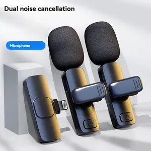 Portable Wireless Clip-On Microphone with Clear Audio - Compatible with iPhone, Android, iPad for Recording, Live Streaming